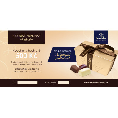 Voucher 500 - Belgické pralinky Leonidas