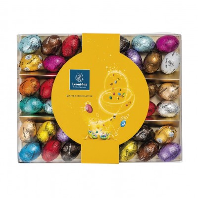 Velikonoční bonboniéra plná čokoládových vajíček - Belgické pralinky Leonidas