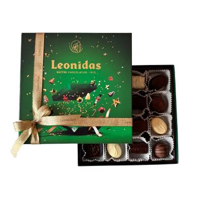 Vánoční bonboniéra Zanzibar zelený - Belgické pralinky Leonidas