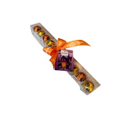 Transparentní bonboniéra Halloween 10ks - Belgické pralinky Leonidas