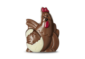 Velikonoční slepička barevná - mléčná - Belgické pralinky Leonidas